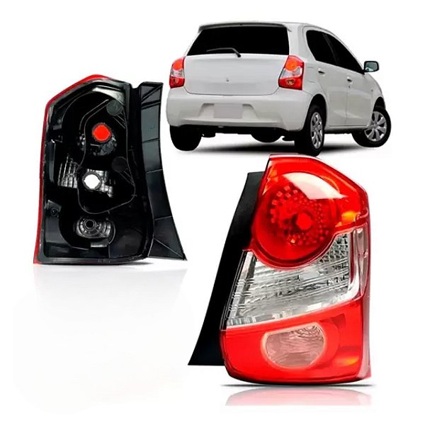 Lanterna traseira etios hatch toyota de 2012 a 2021 lado esquerdo ré de cor vermelha cod 24497