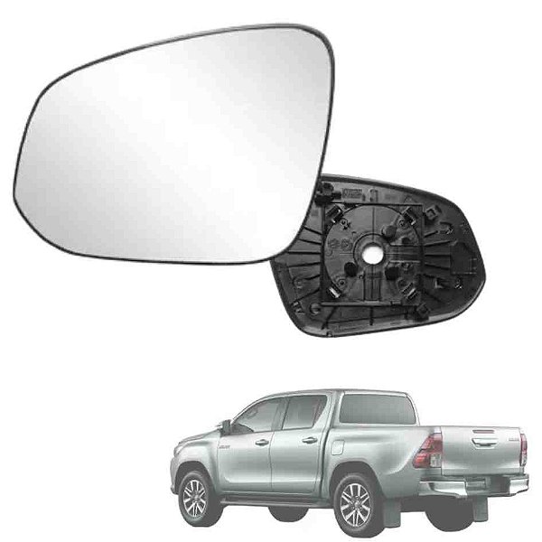 Lente retrovisor com base da hilux toyota de 2016 em diante lado direito metagal cod rjxm78 1326044