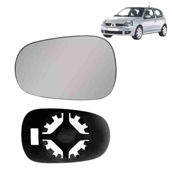 Lente de retrovisor com base do clio renault de 1999 a 2011 lado esquerdo spj cod eb223