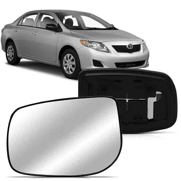 Lente de retrovisor com base do corolla toyota de 2009 a 2014 lado esquerdo metalizado blawer cod 97511