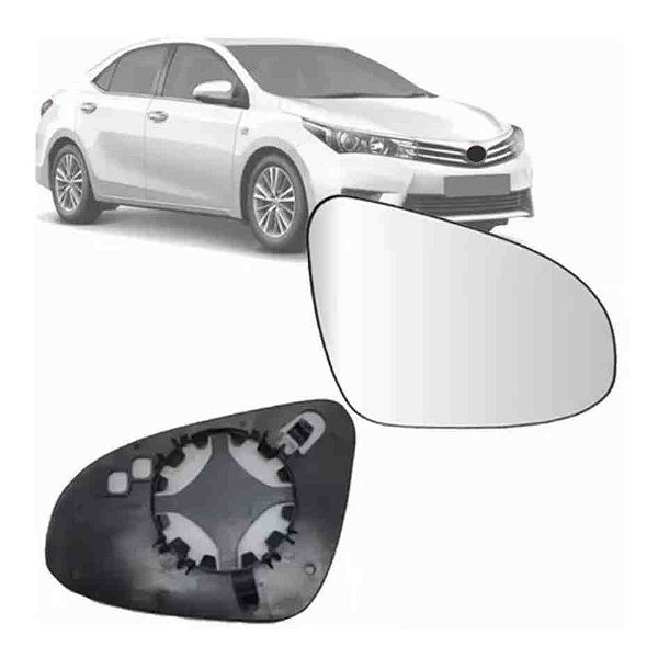 Lente de retrovisor com base do corolla toyota de 2015 em diante lado direito metalizado metagal cod s20x0231ce