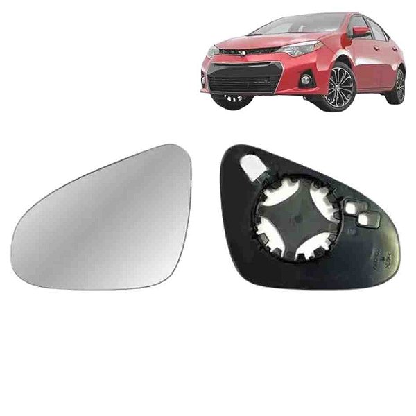 Lente de retrovisor com base do corolla toyota de 2015 em diante lado esquerdo metalizado metagal cod s20x0331ce
