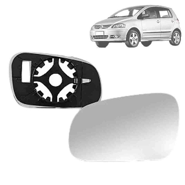 Lente de retrovisor com base do polo volkswagen de 2002 a 2009 lado direito spj cod eb286
