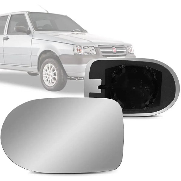 Lente de retrovisor com base do uno economy mile fiat de 2011 em diante lado esquerdo blawer cod 7129