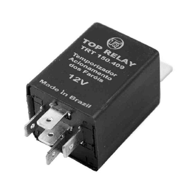 Relê temporizador 12v 5 terminais com suporte cod trt150409