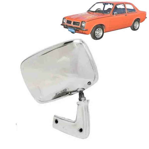 Retrovisor do chevette tubarão chevrolet de 1973 a 1979 lado esquerdo cromado cod 2370
