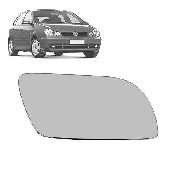 Lente de retrovisor do polo volkswagen de 2002 a 2009 sem base plano lado esquerdo refix cod 1249