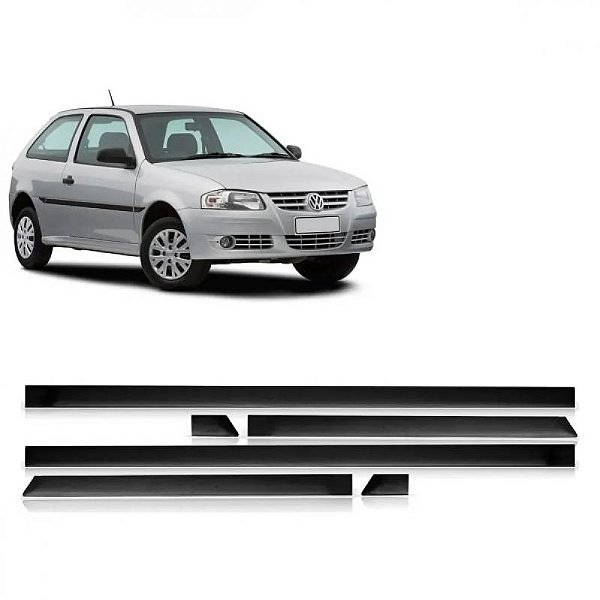 Friso gol volkswagen de 2006 a 2008 lateral preto geração quatro duas portas bicolor seis peças