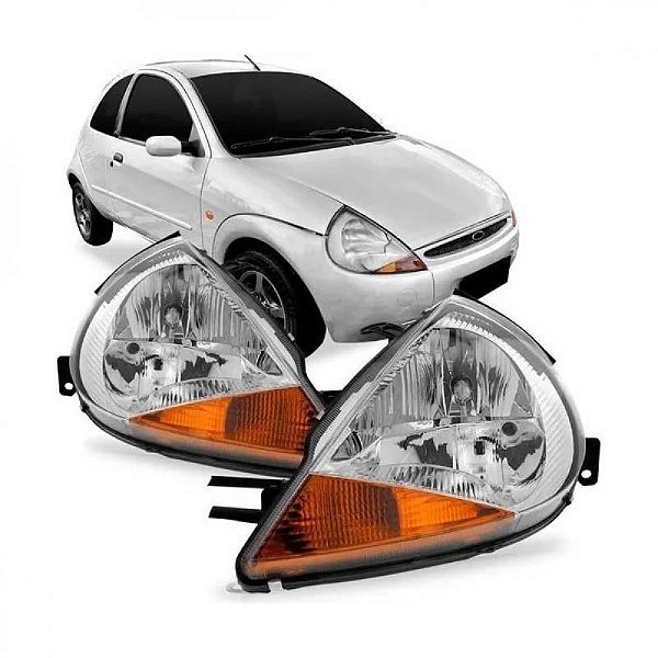 Farol ka ford de 1996 a 2007 lado esquerdo com pisca âmbar