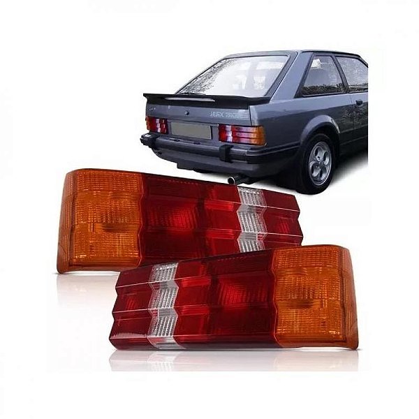 Lanterna escort ford de 1983 a 1986 traseira lado direito tricolor em ABS de alta resistência
