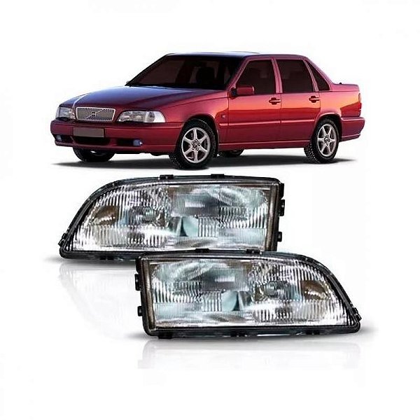 Farol s70 volvo de 1997 a 2000 lado esquerdo lente raiada