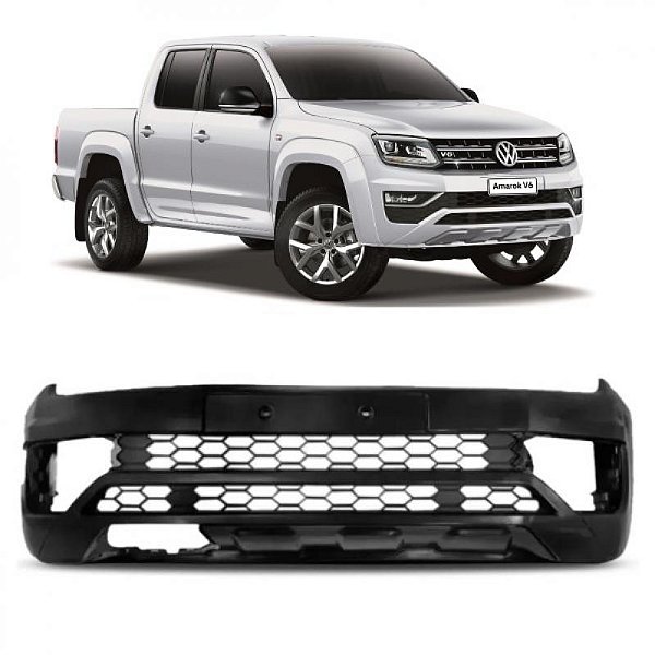 Para choque amarok volkswagen de 2017 a 2024 dianteiro preto com grade