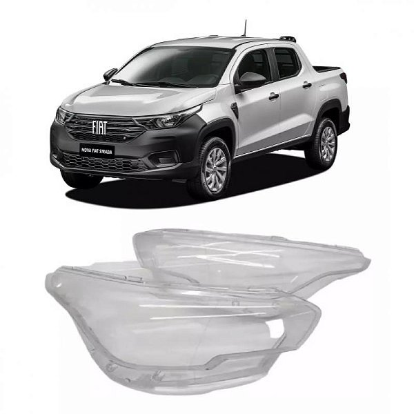 Lente de farol strada fiat de 2020 a 2025 lado esquerdo