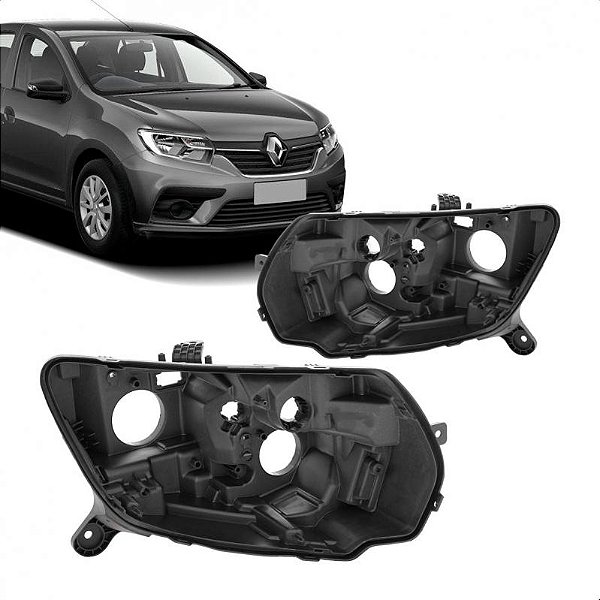 Carcaça de farol logan renault de 2020 a 2025 lado esquerdo