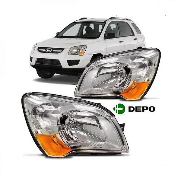 Farol sportage kia de 2009 a 2010 lado direito elétrico com pisca âmbar