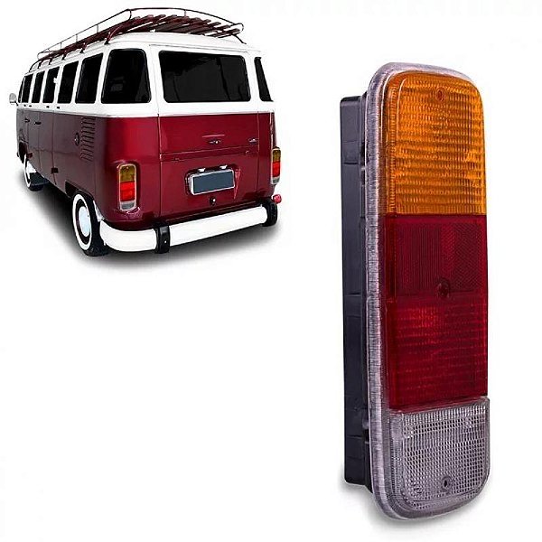 Lanterna kombi volkswagen de 1975 a 2014 traseira âmbar e branca clipper