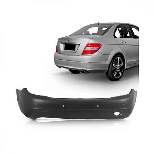 Para choque c180 mercedes benz de 2008 a 2011 traseiro com furo para reboque e com furo para friso