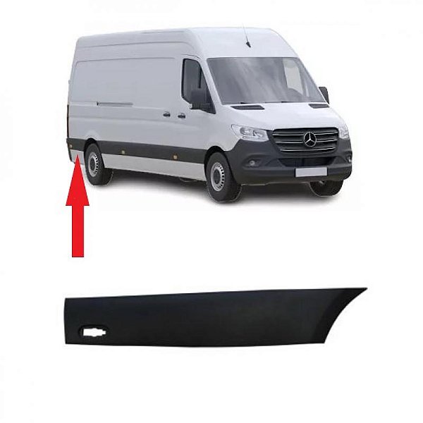Friso sprinter mercedes benz de 2020 a 2025 lateral traseiro da parte traseira lado direito com furo