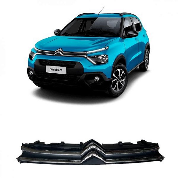 Grade do radiador c3 citroën de 2021 a 2025 com friso cromado