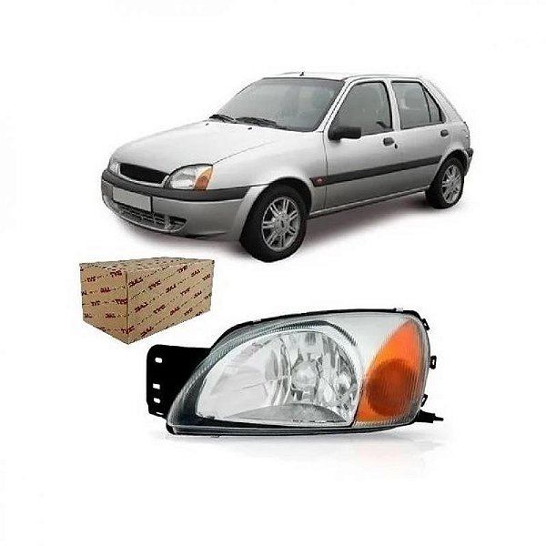 Farol fiesta ford de 2000 a 2002 e courier ford de 2000 a 2013 lado esquerdo âmbar
