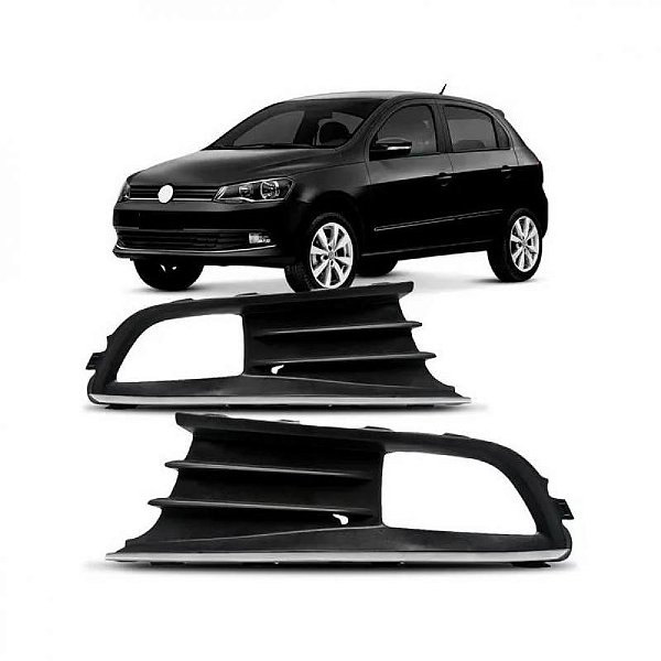 Grade do para choque gol volkswagen de 2013 a 2016 dianteira lado esquerdo geração seis com furo e com friso cromado