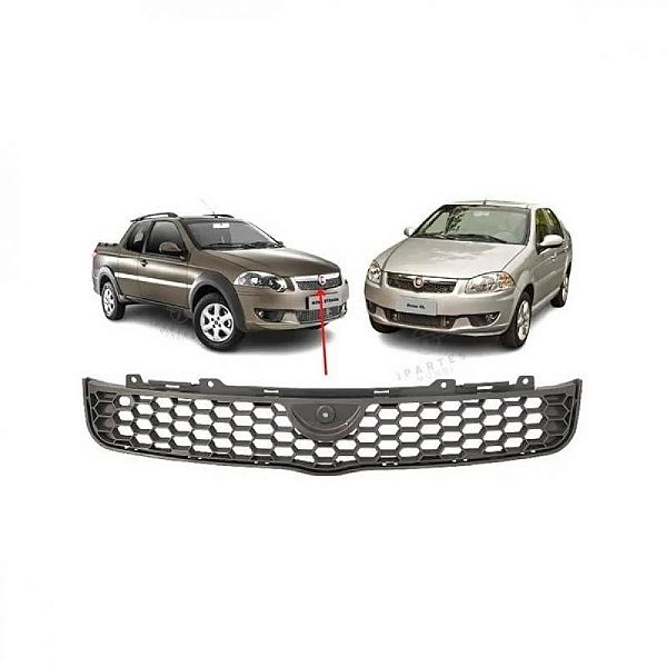 Grade do radiador siena el fiat de 2013 a 2016 cinza