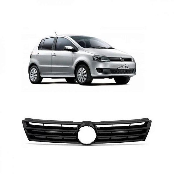 Grade do radiador fox volkswagen de 2010 a 2014 preto texturizado sem pisca