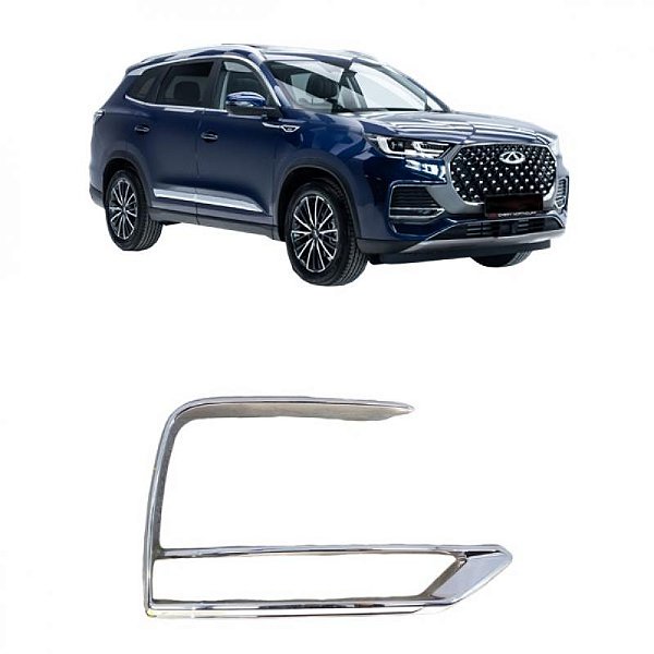 Moldura inferior do para choque da grade tiggo 8 pro chery de 2022 a 2025 lateral lado direito cromada