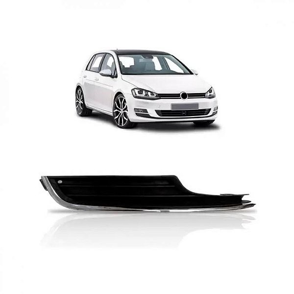 Grade lateral do para choque golf volkswagen de 2014 a 2017 lado direito dianteira inferior com moldura cromada