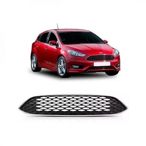 Grade do radiador focus ford de 2016 a 2019 com moldura cromada tipo colmeia