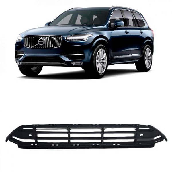 Grade do para choque xc90 volvo de 2018 a 2022 dianteira central com furo para câmera