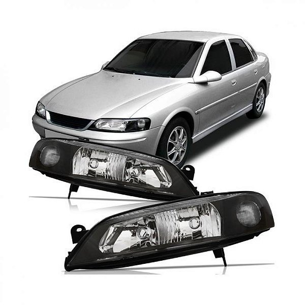 Farol vectra chevrolet de 2000 a 2005 lado esquerdo negro elétrico com pisca cristal