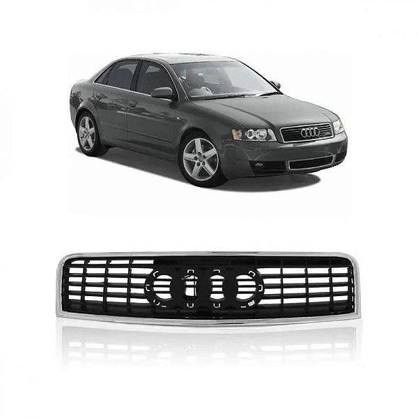 Grade de radiador a4 audi de 2002 a 2004 cromado e preto