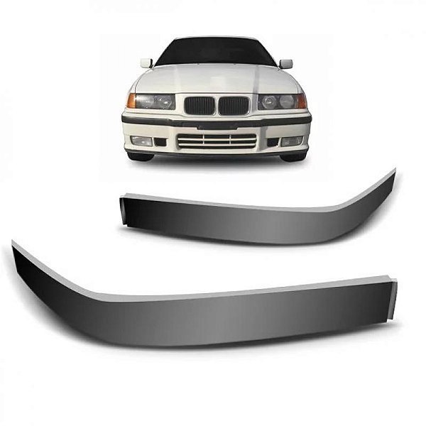 Moldura inferior para choque série 3 bmw de 1992 a 1998 dianteira lado esquerdo lisa para sedã e hatch