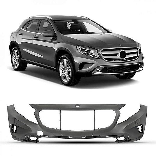 Para choque gla 200 e 250 mercedes benz de 2014 a 2017 dianteiro cinza com furo para esguicho