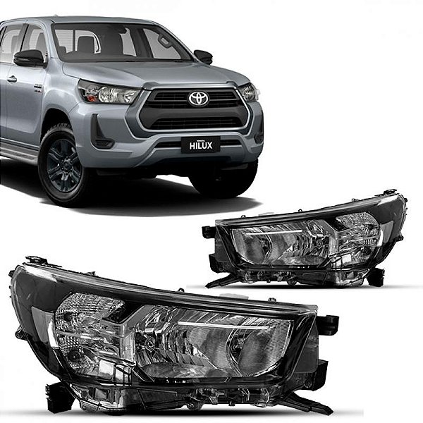 Farol hilux toyota de 2021 a 2025 lado esquerdo manual para picape