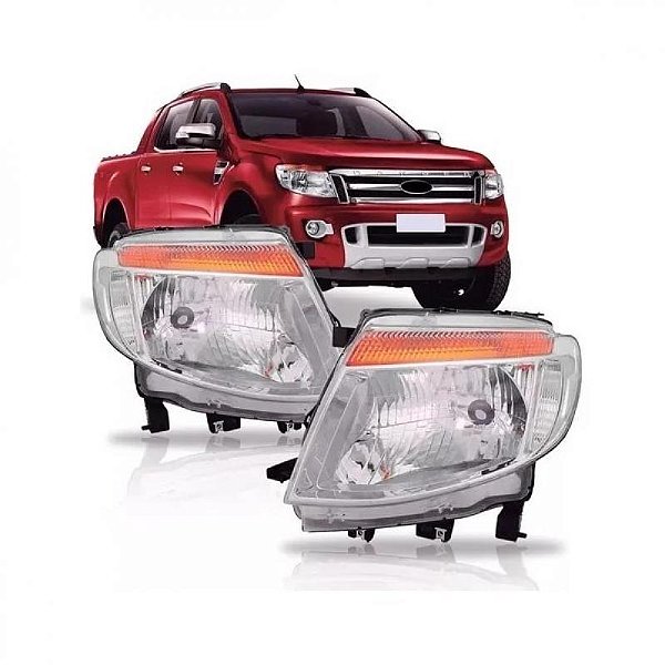 Farol ranger ford de 2013 a 2016 lado direito cromado elétrico H4