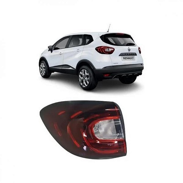 Lanterna captur renault de 2017 a 2024 traseira lado direito de canto com LED