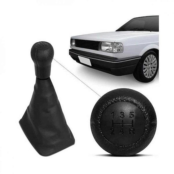 Coifa do câmbio gol volkswagen de 1987 a 1999 preta sem base com bola