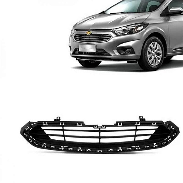 Grade do para choque onix e prisma chevrolet de 2017 a 2020 dianteira central preta sem motor