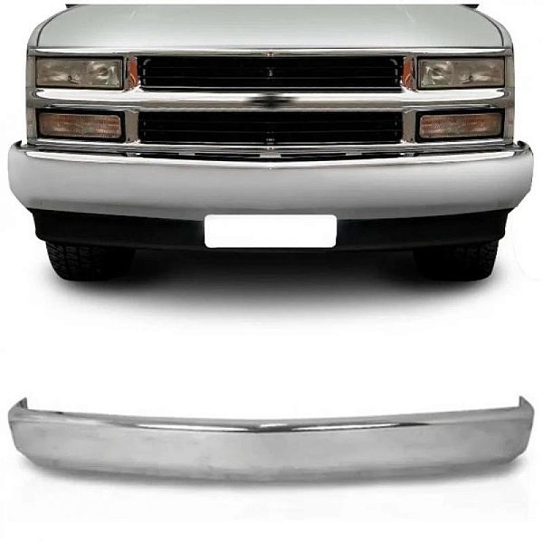 Para choque silverado chevrolet de 1993 a 2004 dianteiro cromado sem furo
