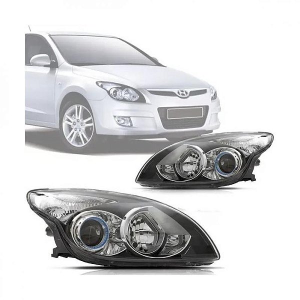 Farol i30 hyundai de 2009 a 2012 lado esquerdo preto