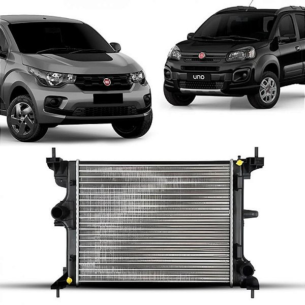 Radiador mobi fiat de 2016 a 2025 e uno fiat de 2015 a 2021 manual para mobi 1.0 6V e uno 1.0 e 1.3 6V