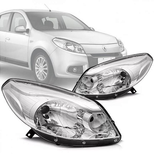 Farol sandero renault de 2012 a 2014 lado direito cromado