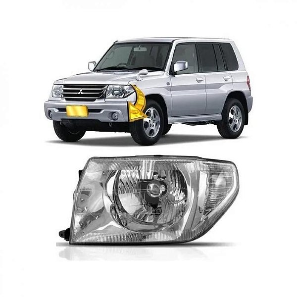 Farol pajero tr4 mitsubishi de 2004 a 2006 lado esquerdo manual