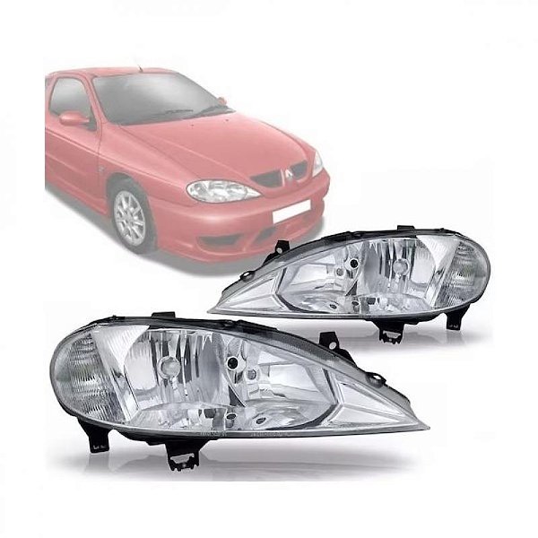 Farol megane renault de 1999 a 2002 lado esquerdo foco duplo