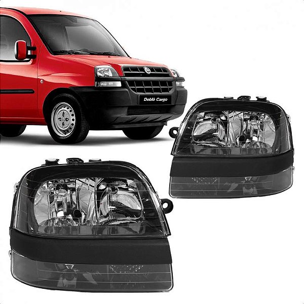 Farol doblò fiat de 2001 a 2008 lado esquerdo fumê com auxiliar