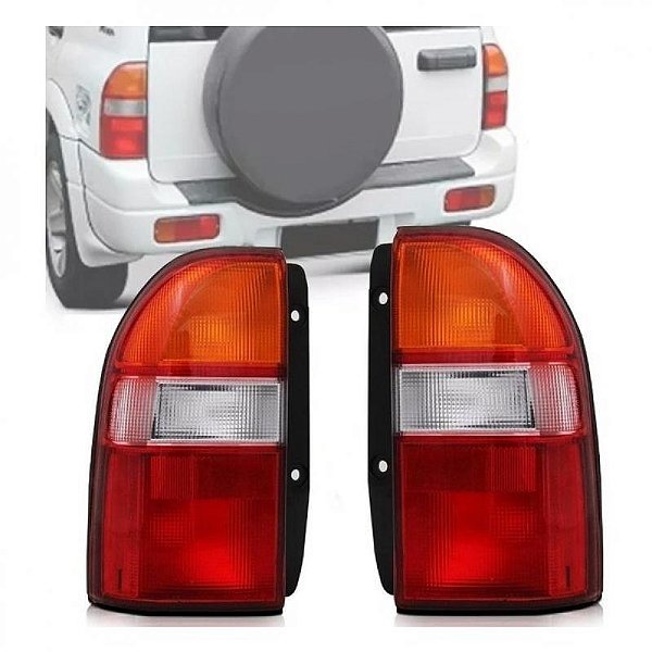 Lanterna grand vitara suzuki e tracker chevrolet de 1998 a 2007 traseira lado esquerdo tricolor