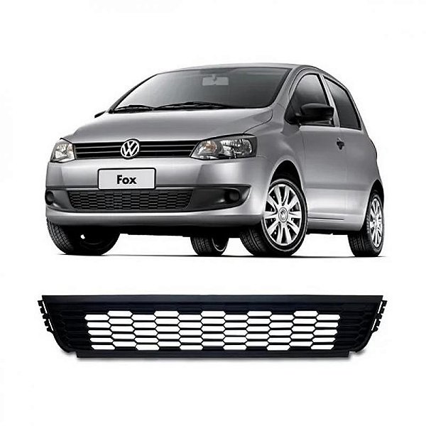 Grade para choque fox volkswagen de 2010 a 2014 dianteira central preta