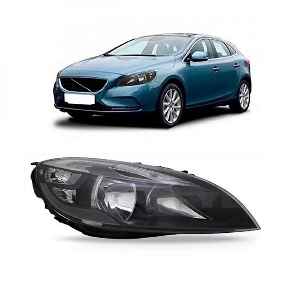 Farol v40 volvo de 2013 a 2016 lado esquerdo elétrico